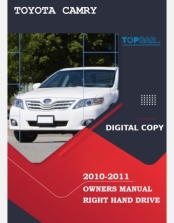 TOYOTA CAMRY 2010-2011 OWNERS MANUAL IN ENGLISH